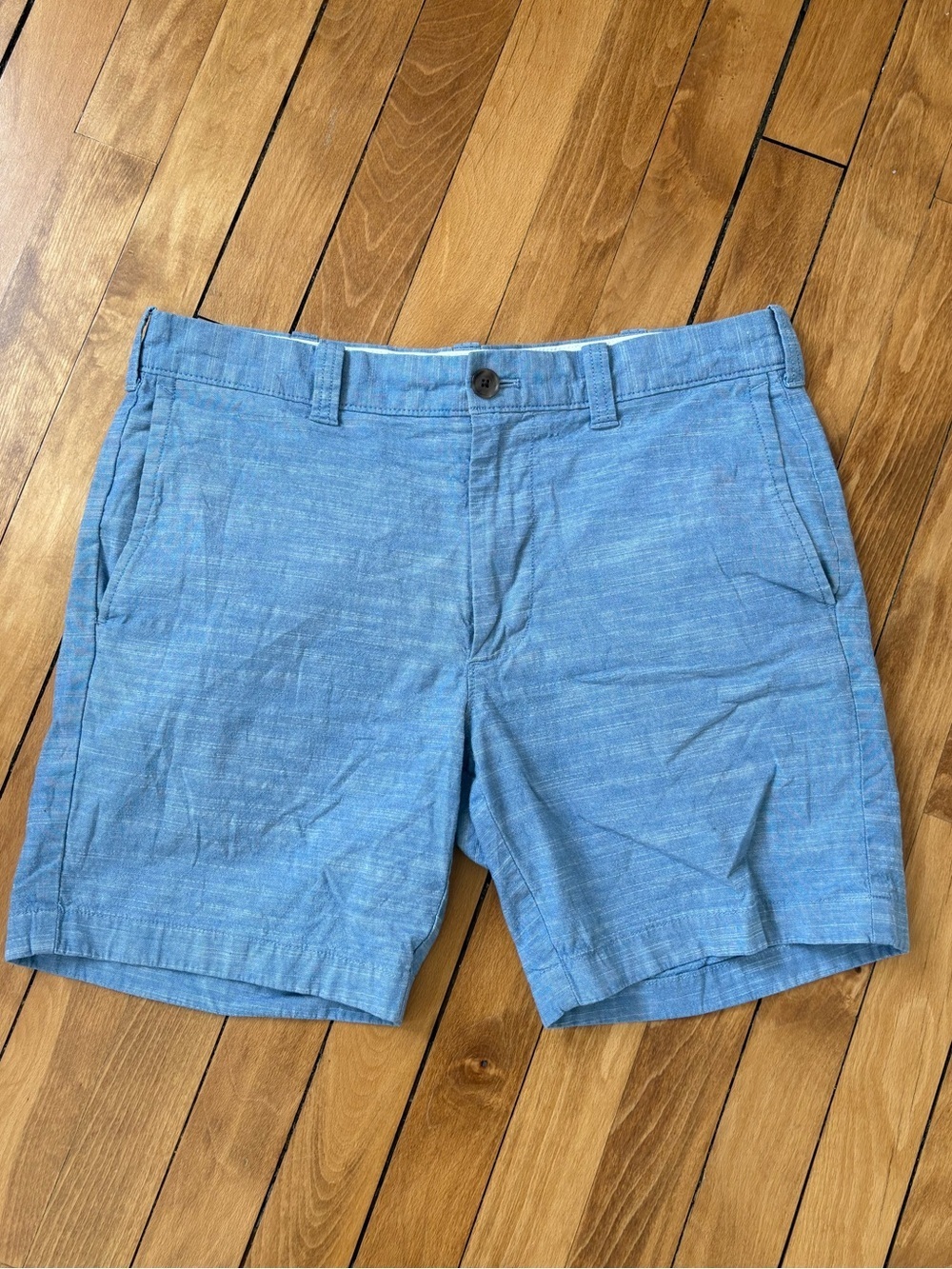 J. Crew Light Blue Men's Flat Front Chino Shorts